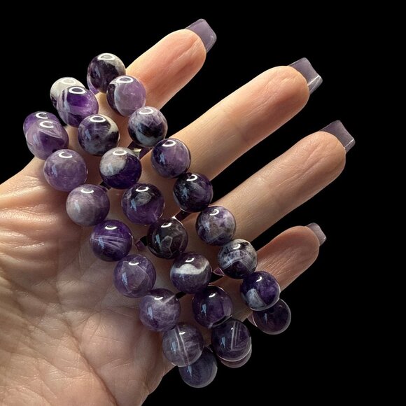 Purple Amethyst banded Bracelet Bangle Jewelry Fashion Accessories gemstone new - Picture 7 of 12